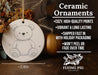 a ceramic ornament with a picture of a teddy bear