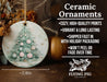 a ceramic ornament with a christmas tree on it