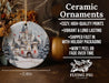 a ceramic ornament with a castle on it