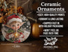 a ceramic ornament with a christmas elf on it