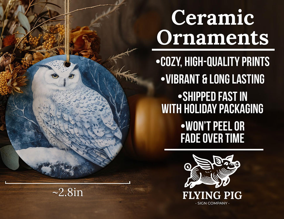 a ceramic ornament with an owl on it
