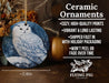 a ceramic ornament with an owl on it