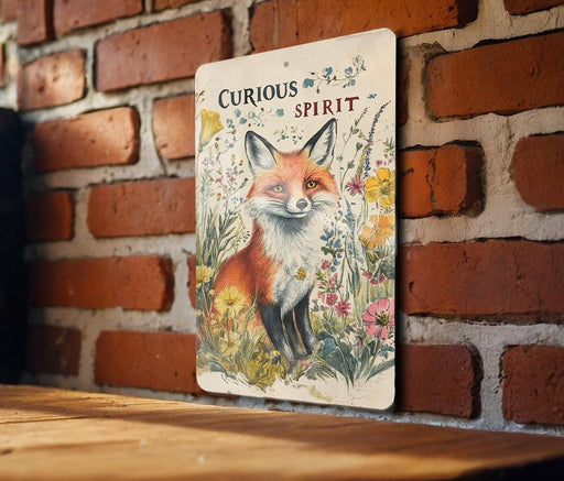 a picture of a red fox on a brick wall