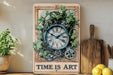 a picture of a clock on a shelf