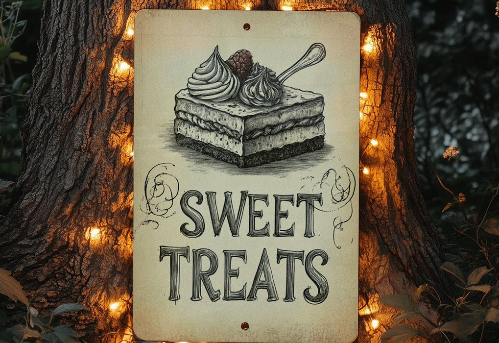 a sign that says sweet treats on it