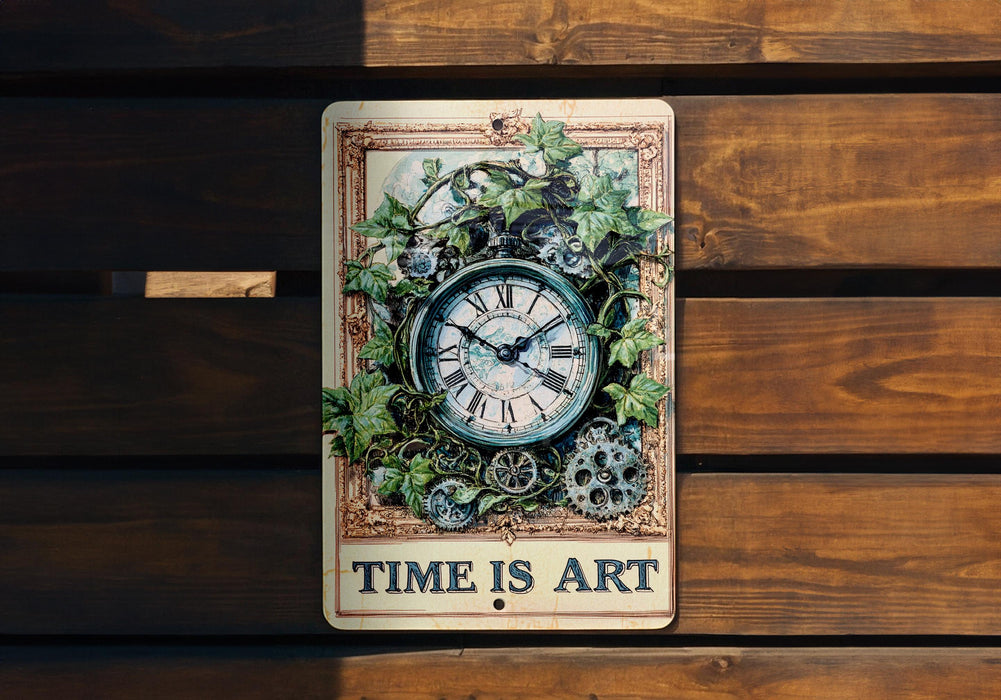 a clock that is sitting on a wooden wall