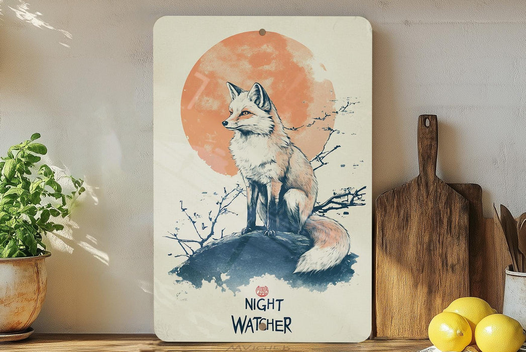 a painting of a fox sitting on top of a table