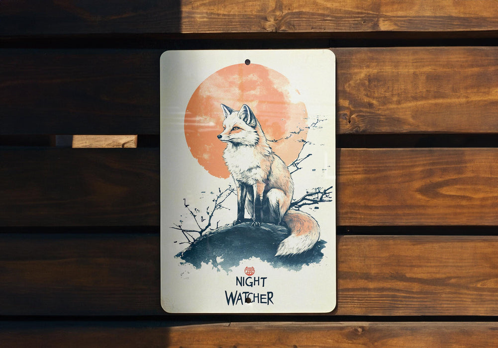 a picture of a fox sitting on top of a wooden bench
