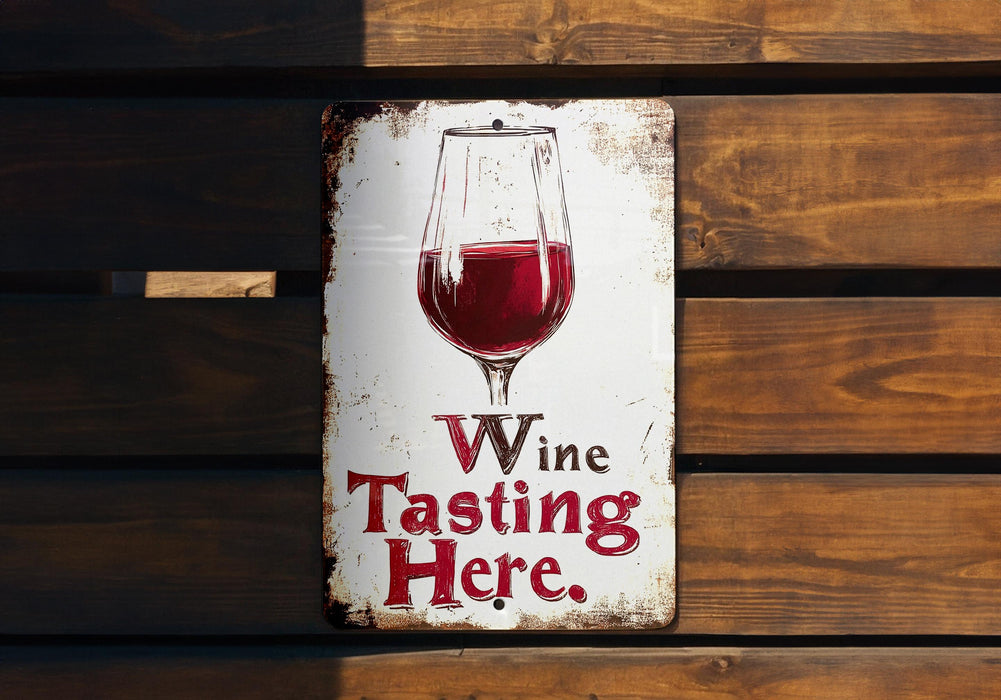 a sign with a glass of wine on it