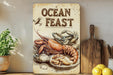 a sign that says ocean feast on it