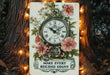 a clock that is sitting on a tree
