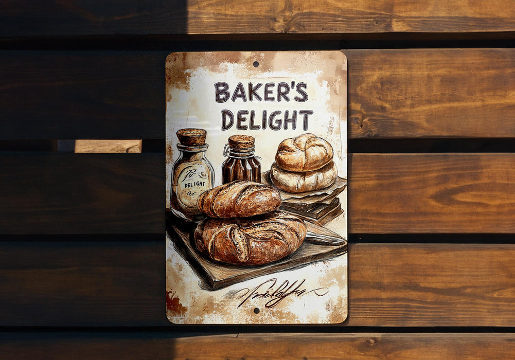 a sign that says baker's delight on it