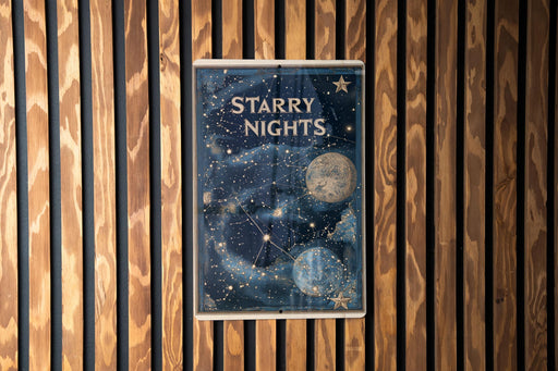 a poster on a wooden wall that says starr nights