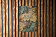 a book on a wooden wall that reads, realms unknown