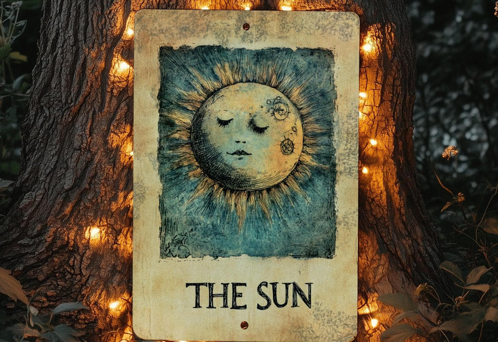 a sign with a picture of a sun on it