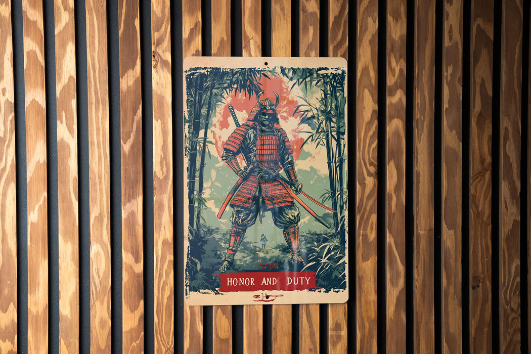 a picture of a man with a sword on a wooden wall