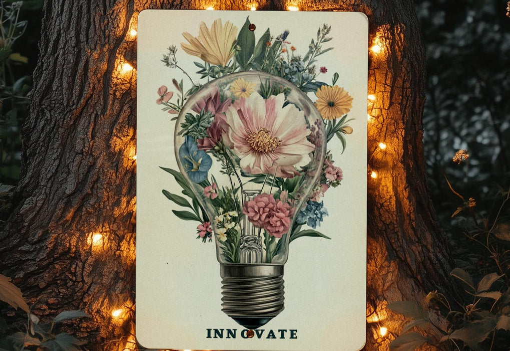 a picture of a light bulb with flowers in it