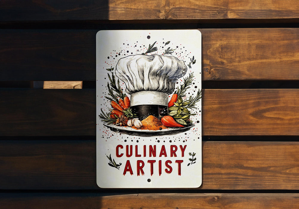 a sign that says culinary artist on it
