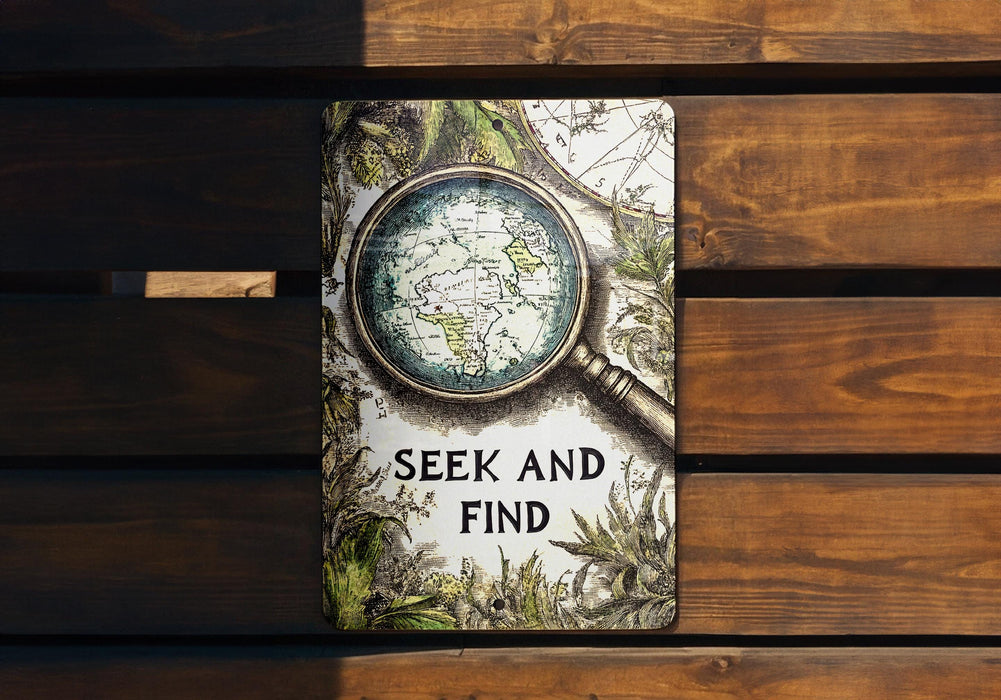 a book with a magnifying glass on top of it