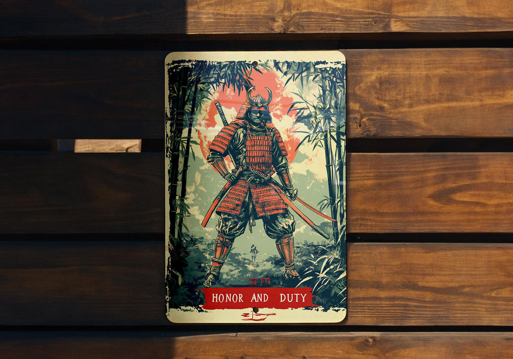 a card with a picture of a samurai on it