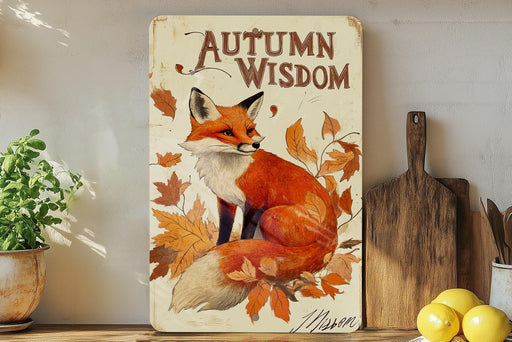 a painting of a fox sitting on top of a shelf
