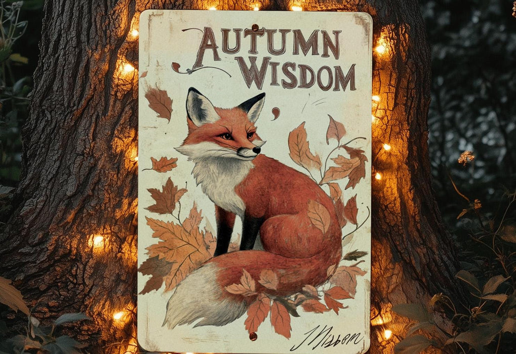 a sign with a picture of a fox on it