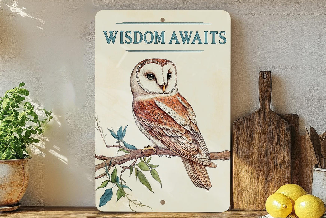 a picture of an owl sitting on a tree branch