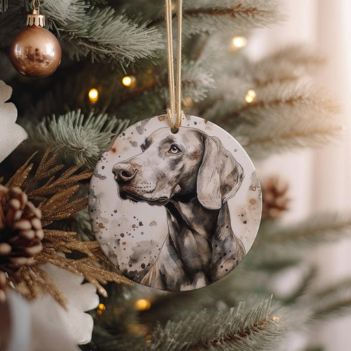 a dog ornament hanging from a christmas tree