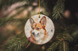 a ceramic ornament with a picture of a dog on it
