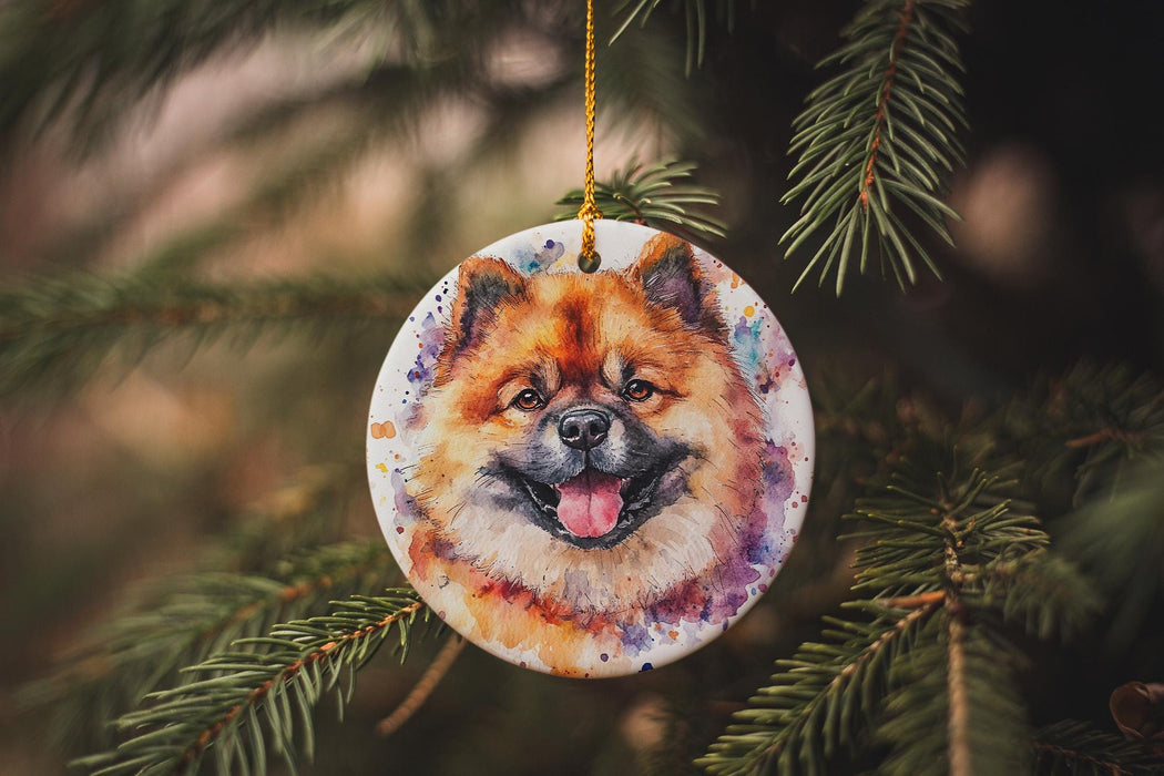 a dog ornament hanging from a christmas tree