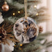 a dog ornament hanging from a christmas tree