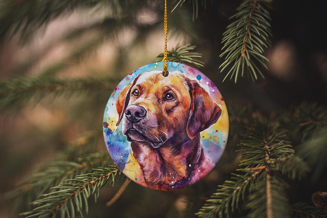a dog ornament hanging from a christmas tree
