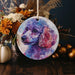 a picture of a poodle on a ceramic ornament
