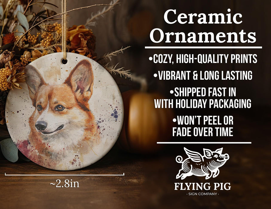 a ceramic ornament with a picture of a dog