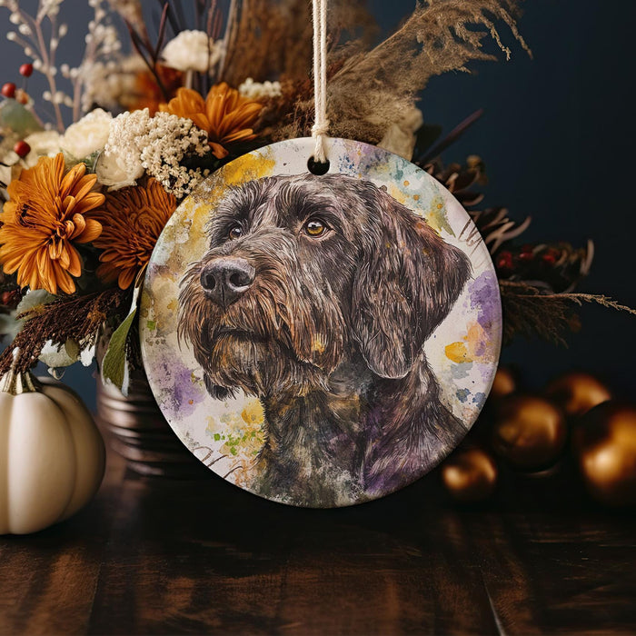 a picture of a dog hanging from a string
