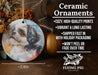 a ceramic ornament with a picture of a dog on it