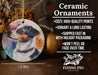 a ceramic ornament with a dog on it