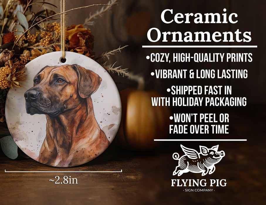 a ceramic ornament with a dog on it