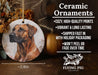 a ceramic ornament with a dog on it