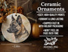 a ceramic ornament with a german shepherd on it