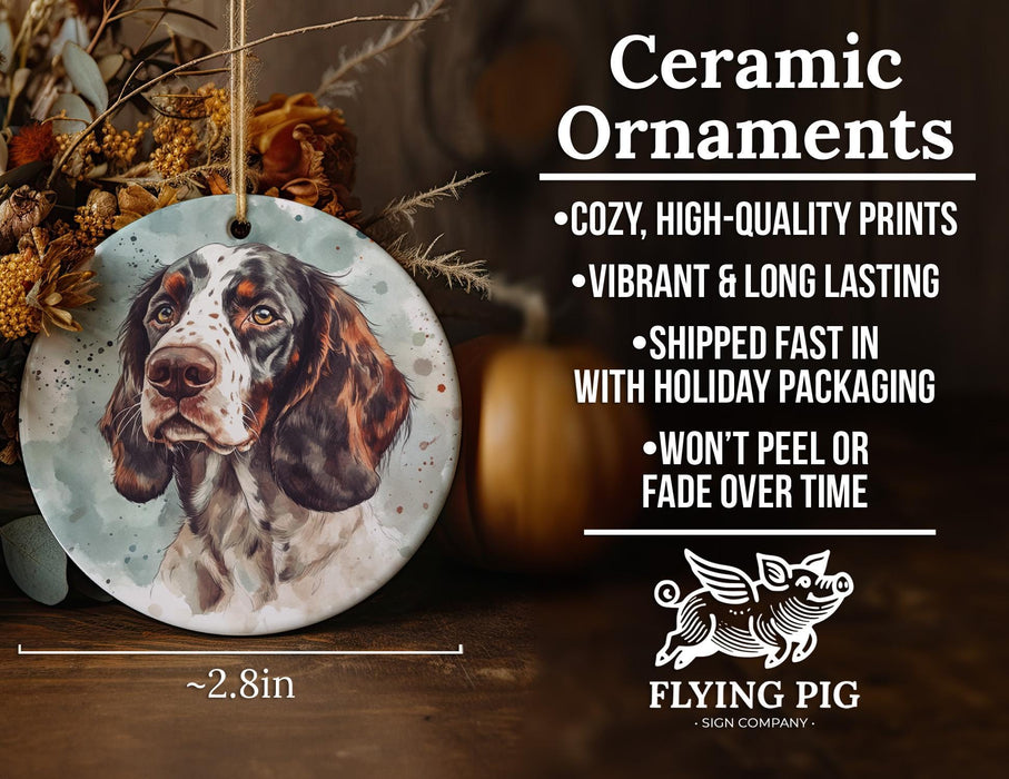 a ceramic ornament with a picture of a dog
