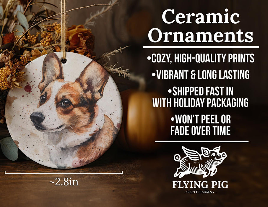 a ceramic ornament with a picture of a dog on it