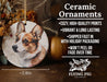 a ceramic ornament with a picture of a dog on it