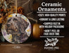 a ceramic ornament with a picture of a dog on it