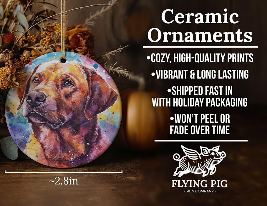 a ceramic ornament with a dog on it