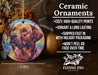 a ceramic ornament with a dog on it