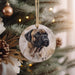a dog ornament hanging from a christmas tree