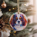 a dog ornament hanging from a christmas tree