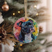 a dog ornament hanging from a christmas tree