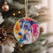 a dog ornament hanging from a christmas tree